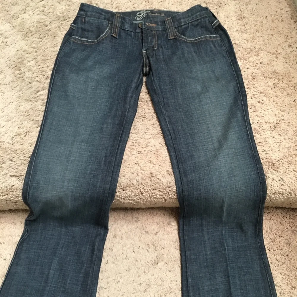 FRANKIE B HIPSTER FLARE JEANS BLING LOGO POCKETS🔥 - Picture 8 of 8